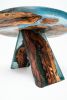 Black Cherry Burl Islands Blue/Green Resin 30" Coffee Table | Tables by Lumberlust Designs