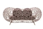 Bubbler Rattan Loveseat | Love Seat in Couches & Sofas by Monarca Goods. Item composed of wood and fabric in boho or contemporary style