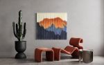 AMBER DUNE Abstract Mountain Landscape Wall Tapestry | Macrame Wall Hanging in Wall Hangings by Wallflowers Hanging Art. Item composed of oak wood and wool in contemporary or eclectic & maximalism style