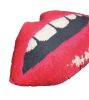 velvet GRANDE EMBRASSE MOI sculpted red lips pillow | Pillows by Mommani Threads. Item compatible with contemporary and eclectic & maximalism style