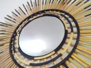 Mirror Decorative Raffia Mirror, , Boho Mirror, | Decorative Objects by Magdyss Boutique. Item composed of wood and glass in boho or contemporary style