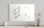 Minimal Line Door Wall Art | Oil And Acrylic Painting in Paintings by NAMYOONSOOART. Item made of canvas with synthetic