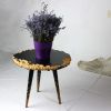 Moon Side Table — Yakisugi Wood & Cork | Gobi | Tables by Gabor Gobi. Item composed of wood