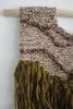 Fiber Wall Hanging Sculpture in Green and Brown | Tapestry in Wall Hangings by Rebecca Whitaker Art. Item composed of linen compatible with boho and minimalism style
