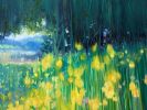 The Field Beyond | Oil And Acrylic Painting in Paintings by Gill Bustamante. Item composed of wood and canvas in contemporary or country & farmhouse style