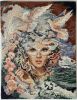 Finished "Dream/Fantasy" (Fleur d’ecume) Needlepoint | Embroidery in Wall Hangings by Hiraeth Ceramics. Item made of cotton works with contemporary & modern style