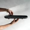 Oval Footed Tray in Carbon Black Concrete | Decorative Tray in Decorative Objects by Carolyn Powers Designs. Item made of concrete works with minimalism & contemporary style