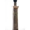 Somand Torchiere Verdigris Bronze Table Lamp (Oak) | Lamps by Lawrence & Scott. Item composed of oak wood and linen