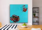 Turquoise Abstract Painting | Oil And Acrylic Painting in Paintings by Elyse Martin Large Abstract Paintings. Item made of canvas & synthetic