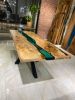 Ash Wood Table with Green Epoxy | Dining Table in Tables by Gül Natural Furniture. Item composed of walnut & synthetic compatible with minimalism and mid century modern style