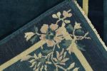 Vintage Chinese Deco style rug in Deep Blue, Gold Border | Area Rug in Rugs by Rug and Kilimarea
