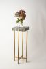 Ceramic and Brass Accent Table - Ingression | Side Table in Tables by Clare and Romy Studio. Item made of brass with stoneware works with boho & mid century modern style