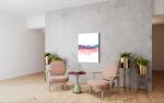 Mauve Mountains in Washi | Oil And Acrylic Painting in Paintings by Jan Sullivan Fowler. Item made of paper with synthetic