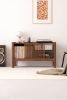 JAMM LOW 111 - Walnut record player stand for small spaces | Sideboard in Storage by Mo Woodwork. Item made of walnut works with minimalism & mid century modern style