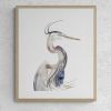 Heron No. 16 : Original Watercolor Painting | Paintings by Elizabeth Becker. Item composed of paper in minimalism or contemporary style