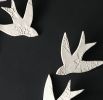 Swallows Over Morocco White Porcelain Bird - Set of 5 | Wall Sculpture in Wall Hangings by Elizabeth Prince Ceramics. Item composed of stoneware compatible with minimalism and japandi style