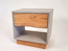 The Base Blossom | Nightstand in Storage by Curly Woods. Item composed of oak wood & concrete compatible with industrial style