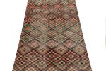 1960s Vintage Turkish Rug in Red, Black and Green Geometric | Area Rug in Rugs by Rug and Kilim