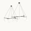 Emily Group of Nine | Chandeliers by MOSS Objects. Item composed of oak wood and steel in minimalism or mid century modern style