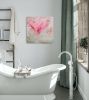 Orchid in the rain - Pink abstract floral painting | Oil And Acrylic Painting in Paintings by Jennifer Baker Fine Art. Item composed of canvas compatible with contemporary style