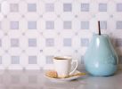 Thassos and Azul Cielo Marble Mosaic Tile | Tiles by Tile Club. Item made of marble
