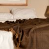 Hay Brown Plush Soft Twill Merino Handwoven Throw | Linens & Bedding by Studio Variously. Item made of wool works with modern style
