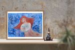 La Luna es una mujer | Oil And Acrylic Painting in Paintings by Elena Parau. Item composed of paper compatible with boho and minimalism style