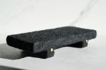 Large Shelf Riser in Carbon Black Concrete with Brass Rivets | Decorative Tray in Decorative Objects by Carolyn Powers Designs. Item composed of brass and concrete in minimalism or industrial style