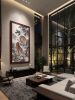 Hand-Painted Song Gongbi Double Tigers Silk Landscape Art | Oil And Acrylic Painting in Paintings by Dynasty Artisan. Item composed of wood & fabric compatible with contemporary and eclectic & maximalism style