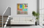 Canvas on Canvas CC4848 D | Mixed Media in Paintings by Michael Denny Art, LLC. Item made of bamboo with canvas works with minimalism & contemporary style