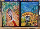 Mexico mi amor 2 (2024) | Oil And Acrylic Painting in Paintings by Elena Parau. Item composed of paper in country & farmhouse or art deco style