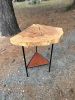 Live Edge Slab Corner Side End Table | Side Table in Tables by Basemeant WRX. Item made of maple wood with steel works with boho & country & farmhouse style