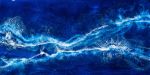 'BLUE CRUSH' - Ocean Seascape Luxury Resin Abstract Artwork | Oil And Acrylic Painting in Paintings by Christina Twomey Art + Design. Item made of canvas with synthetic
