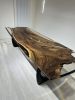 Epoxy Resin Table Top, Clear Epoxy Resin Dining Wood Table | Dining Table in Tables by Tinella Wood. Item composed of oak wood and metal in boho or minimalism style