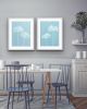 Misty Agapanthus Diptych: Two 24 x 18" original cyanotypes | Etching in Paintings by Christine So. Item composed of paper