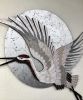 Mosaic decoration - Crane | Wall Sculpture in Wall Hangings by Julia Gorbunova. Item composed of ceramic & glass compatible with contemporary and japandi style