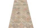 Vintage Zeki Müren Runner in Green and Beige-Brown Tones | Area Rug in Rugs by Rug and Kilim