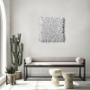 White spikes clay wall sculpture on a 20" square canvas, abs | Sculptures by Natasha Kanevski. Item made of canvas & ceramic compatible with contemporary style