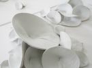 "Coastal Flow", Wall Sculpture Mounded on Wooden Boards | Wall Hangings by SevaCeramics. Item composed of wood and ceramic in japandi or coastal style