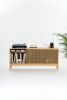 TONN large record player stand, vinyl record storage, oak | Media Console in Storage by Mo Woodwork | Stalowa Wola in Stalowa Wola. Item composed of oak wood in minimalism or mid century modern style