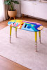 Colorful Epoxy Resin Boho Side Table | Tables by Epoxy Coffee Table Shop. Item composed of wood in boho or contemporary style