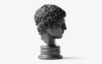 Hermes Bust in Black (Large) | Sculptures by LAGU. Item composed of marble
