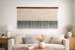 Neutral home decoration- Zorke XXXIII- Wall Art | Macrame Wall Hanging in Wall Hangings by Olivia Fiber Art. Item composed of wood and wool in minimalism or mid century modern style