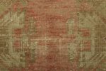 Vintage Turkish Rug in Pink with Green & Cream Floral | Area Rug in Rugs by Rug and Kilim