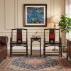Legacy Imperial South Official's Armchair Trio Set With Burl | Chairs by Dynasty Artisan. Item composed of wood compatible with contemporary and eclectic & maximalism style