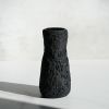 Small Fluted Vase in Textured Carbon Black Concrete | Vases & Vessels by Carolyn Powers Designs. Item made of concrete & glass compatible with minimalism and contemporary style