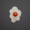 Sunny Side Up Egg Wall Hanging | Ornament in Decorative Objects by Melike Carr. Item made of ceramic works with eclectic & maximalism & mediterranean style