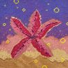 hand-embroidered needlepoint STARRY pillow, OOAK | Pillows by Mommani Threads. Item made of wool works with contemporary & eclectic & maximalism style