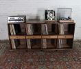 Solid walnut & oak record/media/bookcase | Media Console in Storage by GideonRettichWoodworker