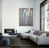 The Wind of Blue - Original Acrylic Painting on Wood | Oil And Acrylic Painting in Paintings by Swann Freslon. Item made of birch wood compatible with minimalism and mid century modern style